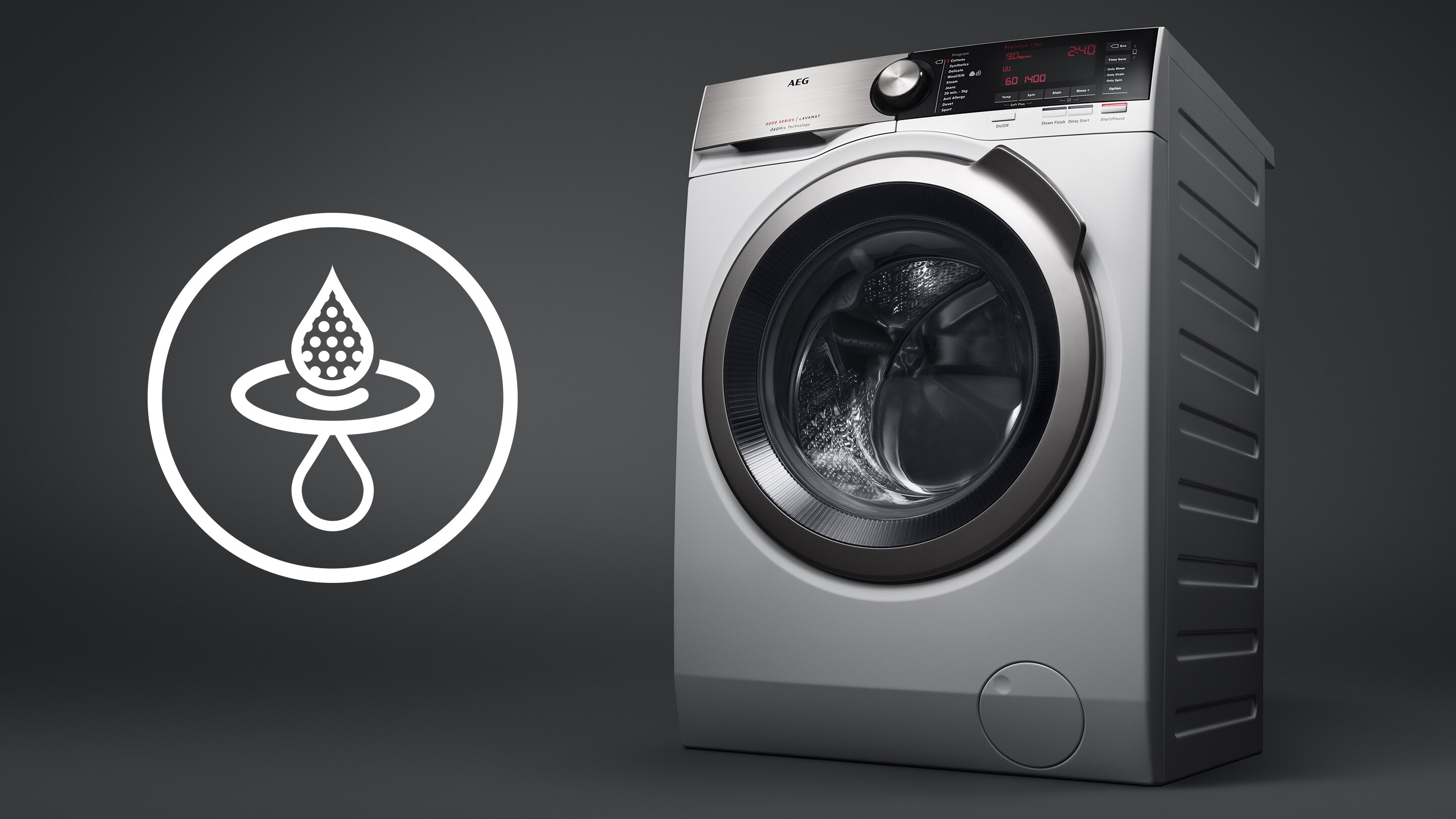 Lavatrici AEG Serie 9000 dotate di tecnologia SoftWater