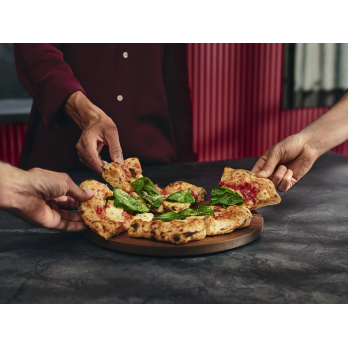 A classic Neapolitan Margherita pizza baked in the Pizza Expert oven