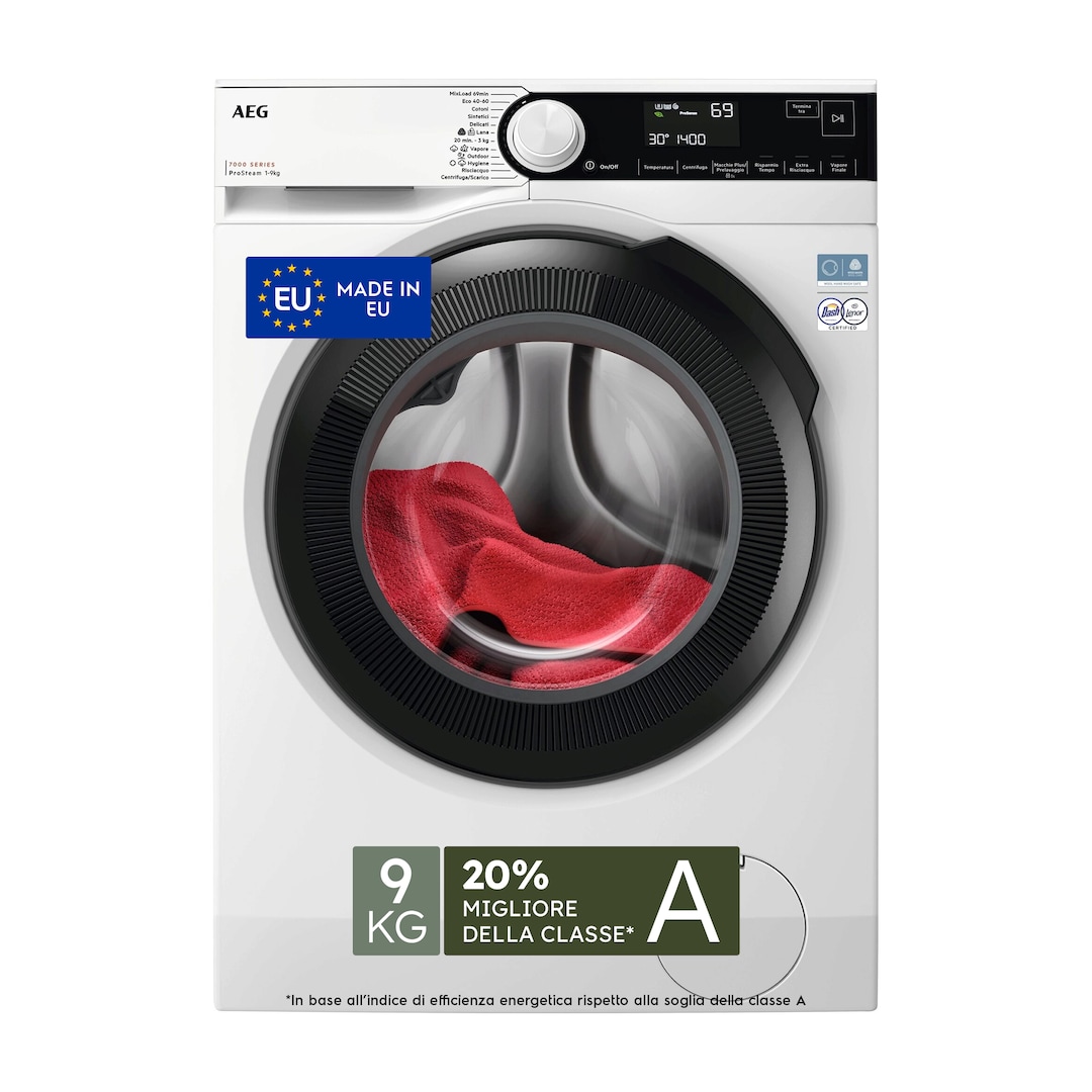 Lavatrice Aeg L6FBK841P Libera Installazione Bianca - 8 Kg, 1400 Rpm, Classe A, Display LED