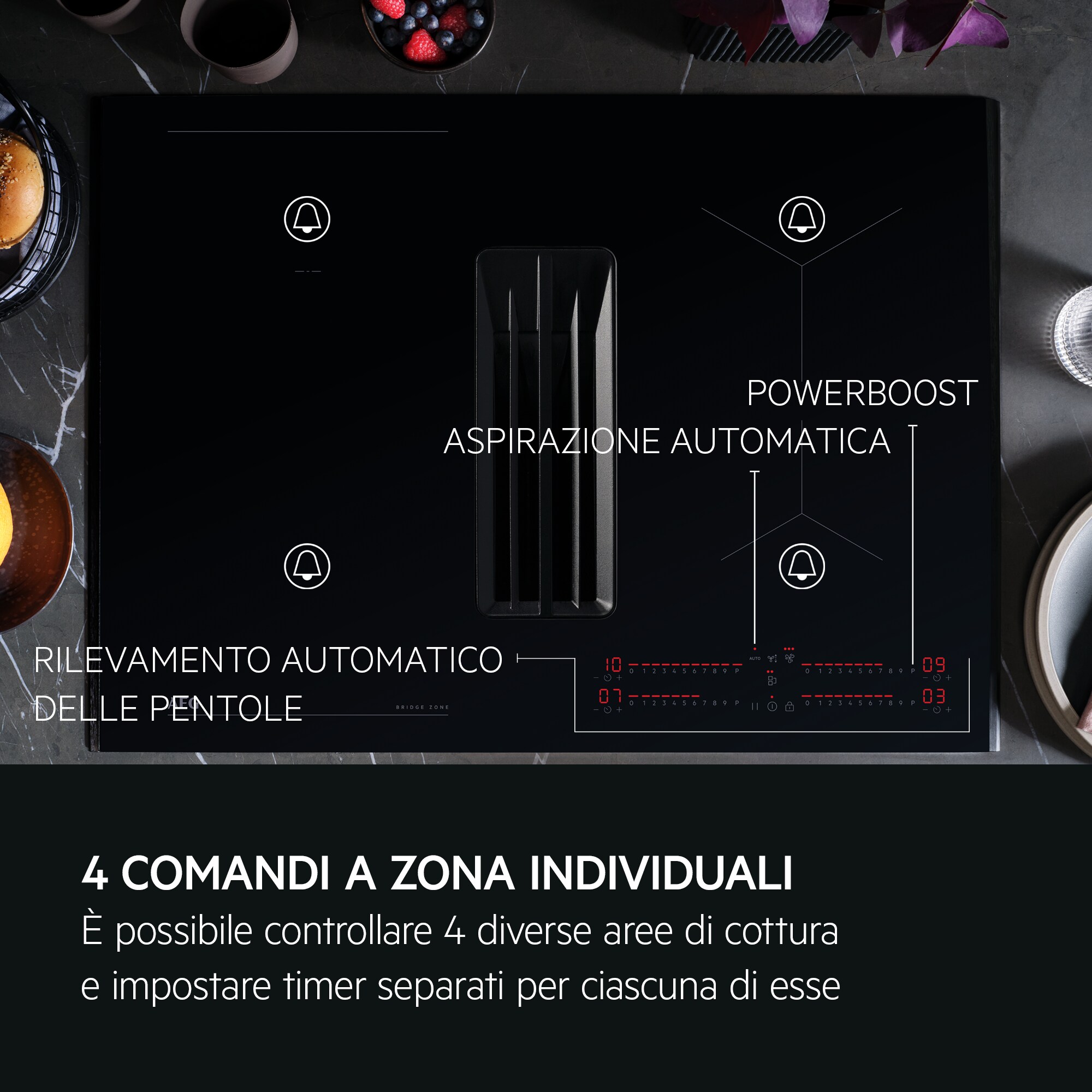 AEG - Piani con cappa integrata - NCH74B01CB