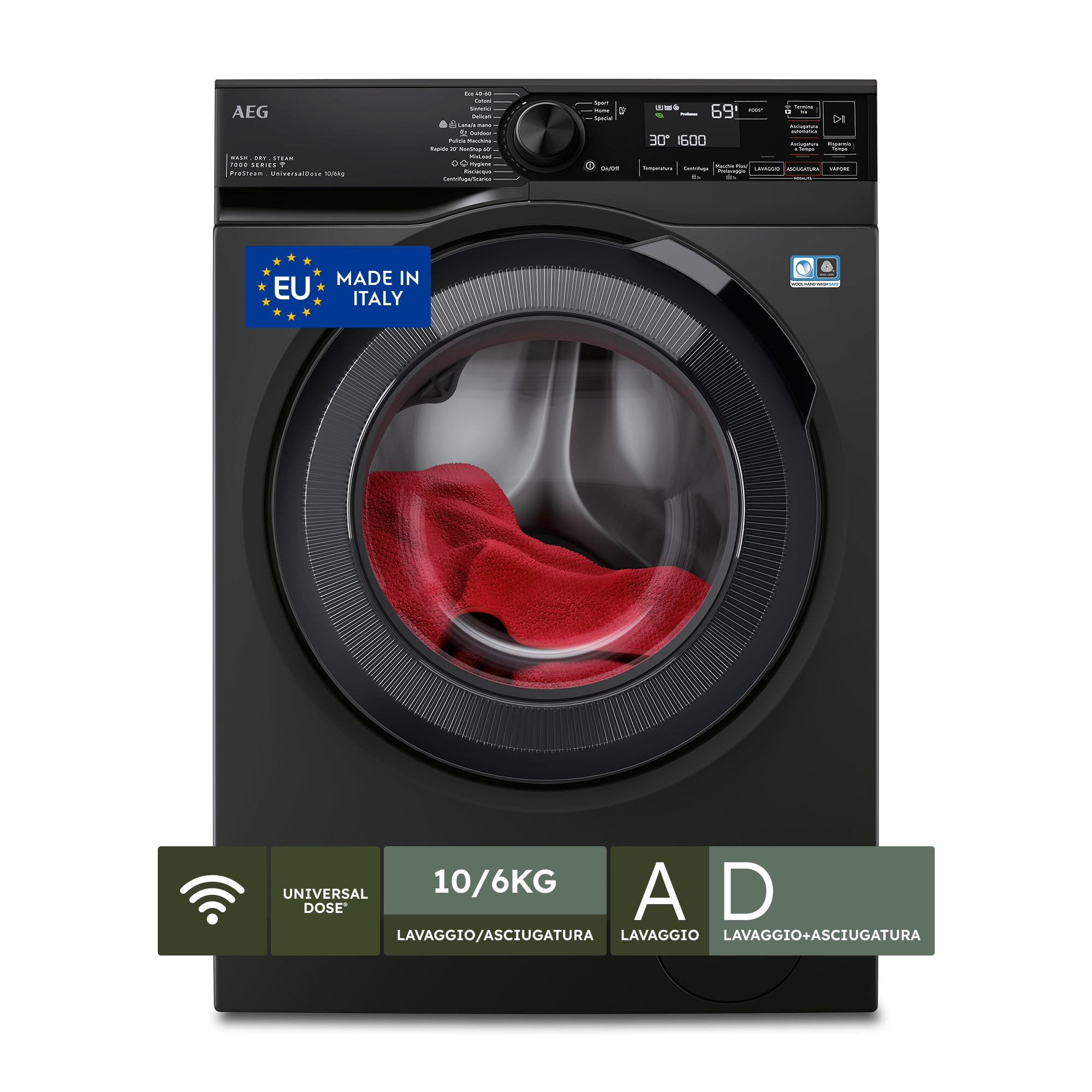 AEG - Lavasciuga a libera installazione - LWR7BLACK