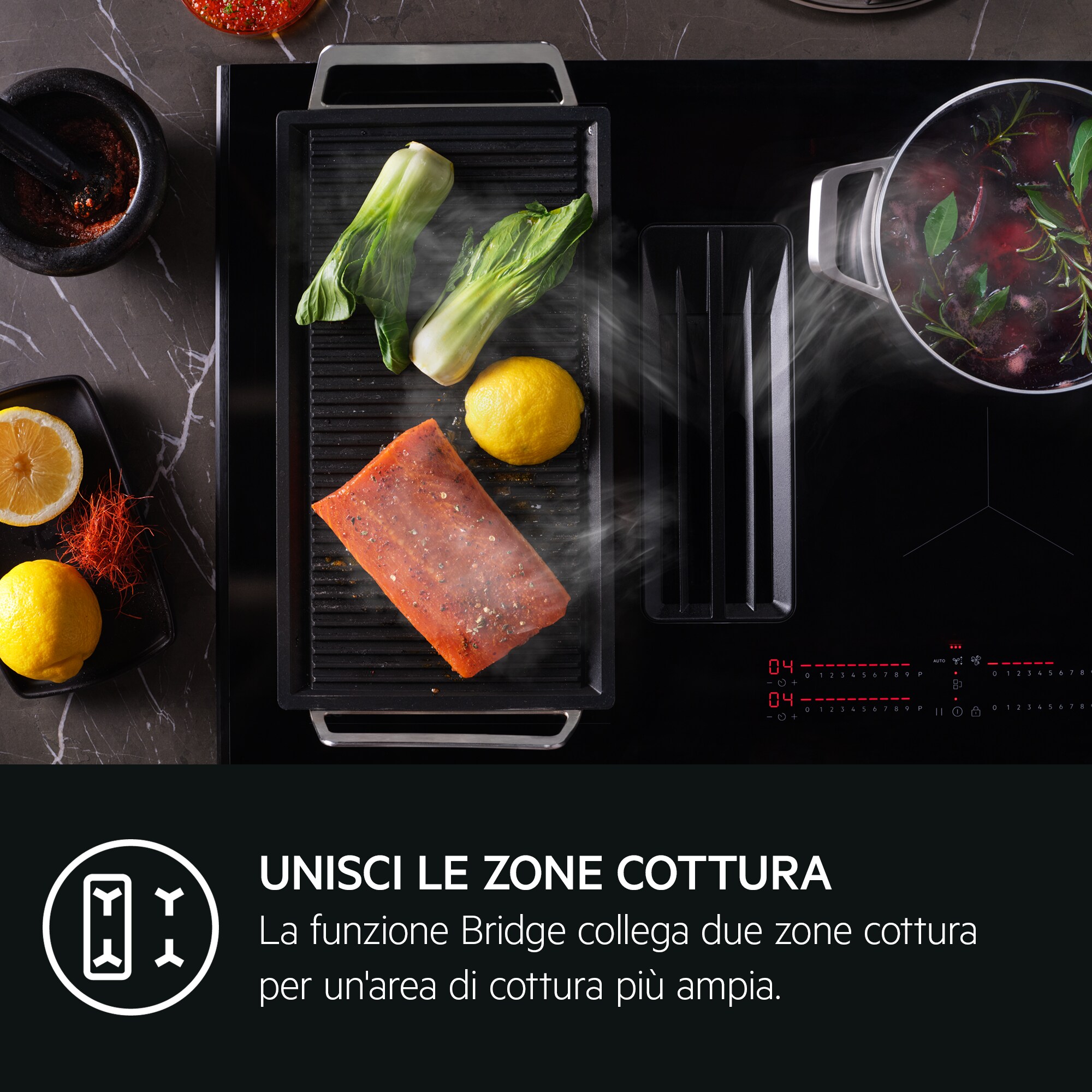 AEG - Piani con cappa integrata - NCH74B01CB