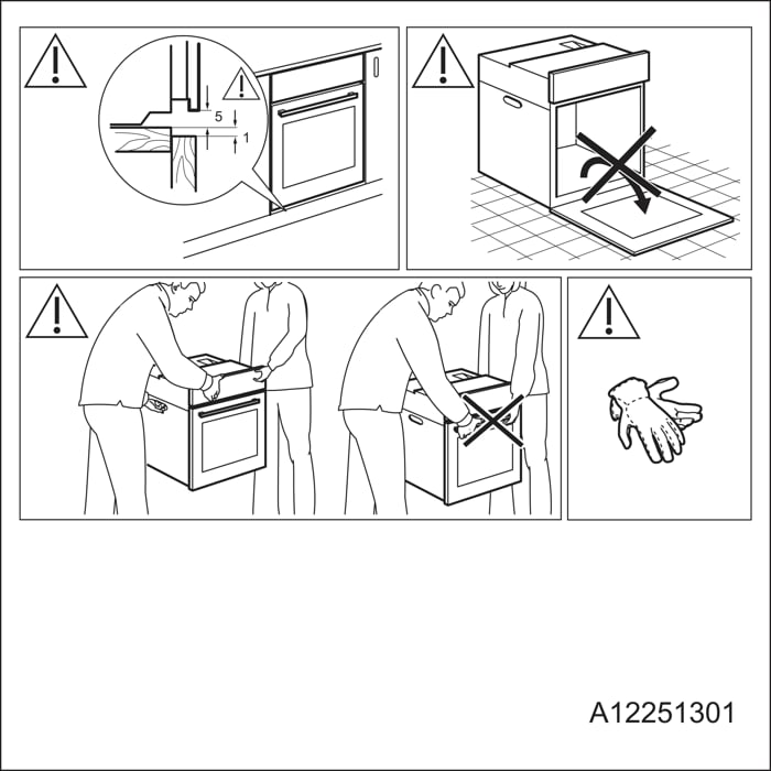 Non tirare il forno per la maniglia e usare i guanti.