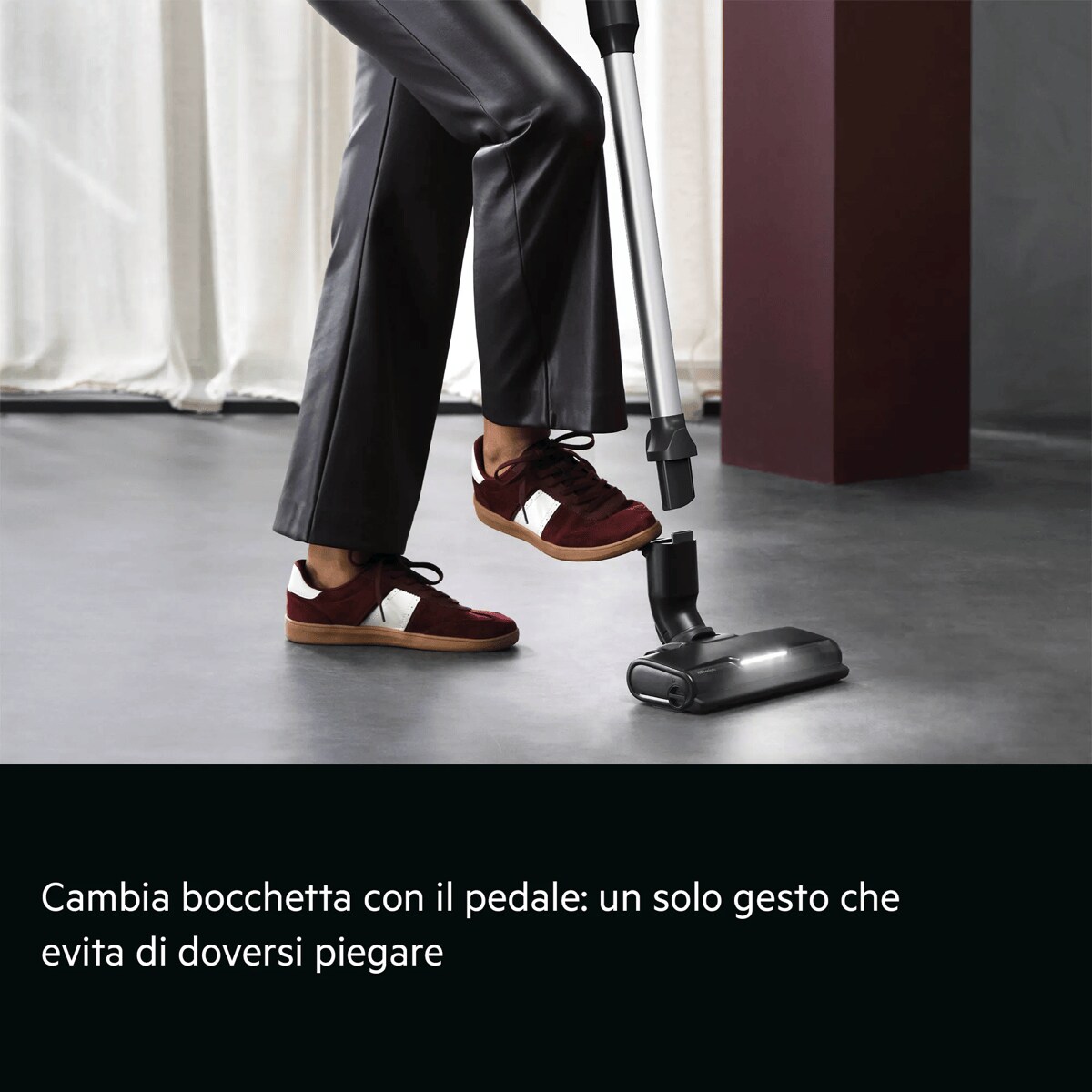 Cambia bocchetta con il pedale: un solo gesto che evita di doversi piegare