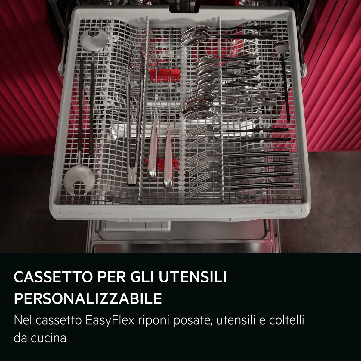 CASSETTO PER GLI UTENSILI PERSONALIZZABILE Nel cassetto EasyFlex riponi posate, utensili e coltelli da cucina